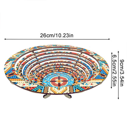 Diamond Painting Wooden Serving Tray Decorative Diamond Painting Dining Plate(A)