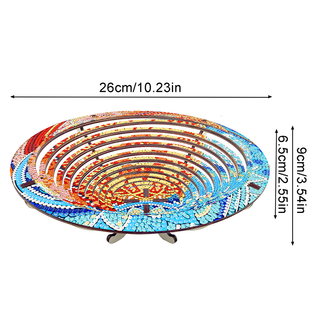 Diamond Painting Wooden Serving Tray Decorative Diamond Painting Dining Plate(D)