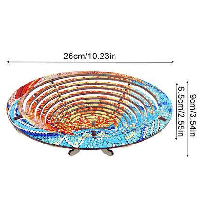 Diamond Painting Wooden Serving Tray Decorative Diamond Painting Dining Plate(D)