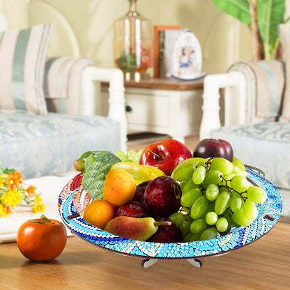 Diamond Painting Wooden Serving Tray Decorative Diamond Painting Dining Plate(D)