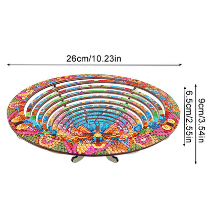 Diamond Painting Wooden Serving Tray Decorative Diamond Painting Dining Plate(G)