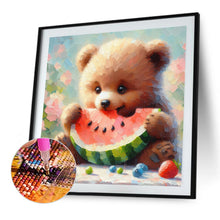 Load image into Gallery viewer, Diamond Painting - Full Square - Bear Eating Watermelon (30*30CM)
