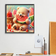 Load image into Gallery viewer, Diamond Painting - Full Square - Bear Eating Watermelon (30*30CM)
