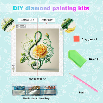 Diamond Painting - Partial Special Shaped - Musical Symbols (30*30CM)