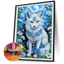 Load image into Gallery viewer, Diamond Painting - Partial Special Shaped - Blue Flower Fox (30*40CM)
