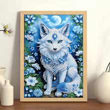 Load image into Gallery viewer, Diamond Painting - Partial Special Shaped - Blue Flower Fox (30*40CM)
