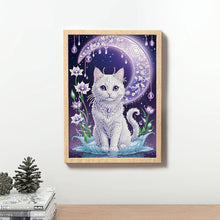 Load image into Gallery viewer, Diamond Painting - Partial Special Shaped - Purple Moonlight Cat (30*40CM)
