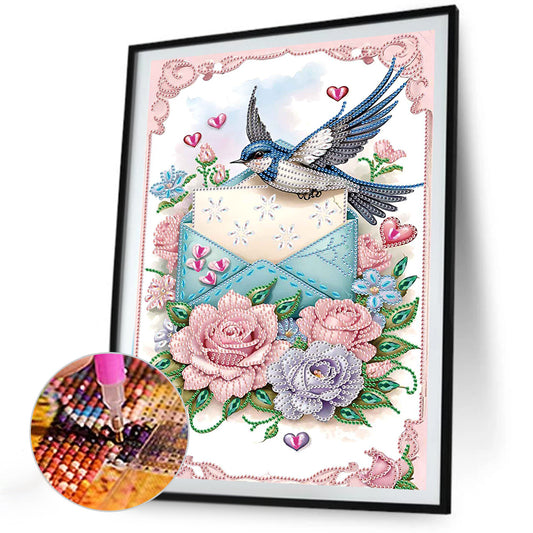 Diamond Painting - Partial Special Shaped - Flower Bird (30*40CM)