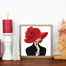 Load image into Gallery viewer, Diamond Painting - Partial Special Shaped - Elegant Hat Woman (30*30CM)
