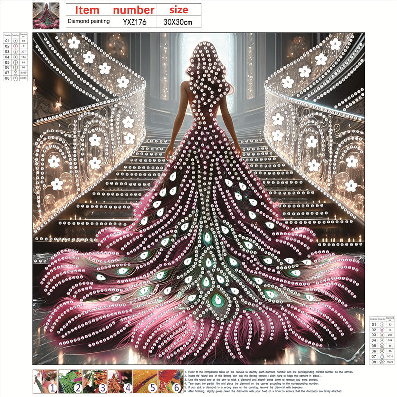 Diamond Painting - Partial Special Shaped - Dress Skirt Girl (30*30CM)