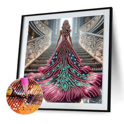 Diamond Painting - Partial Special Shaped - Dress Skirt Girl (30*30CM)