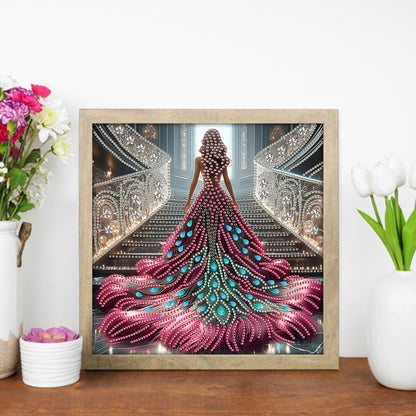 Diamond Painting - Partial Special Shaped - Dress Skirt Girl (30*30CM)