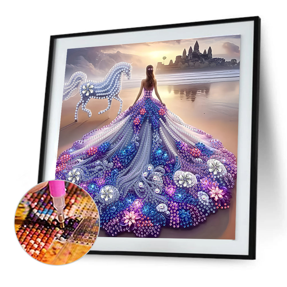 Diamond Painting - Partial Special Shaped - Dress Skirt Girl (30*30CM)