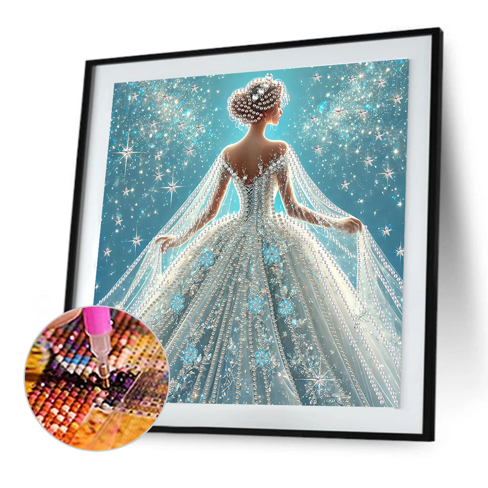 Diamond Painting - Partial Special Shaped - Dress Skirt Girl (30*30CM)