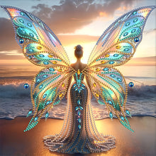 Load image into Gallery viewer, Diamond Painting - Partial Special Shaped - Angel Wings Girl (30*30CM)
