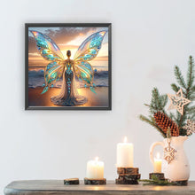 Load image into Gallery viewer, Diamond Painting - Partial Special Shaped - Angel Wings Girl (30*30CM)
