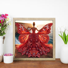 Load image into Gallery viewer, Diamond Painting - Partial Special Shaped - Angel Wings Girl (30*30CM)
