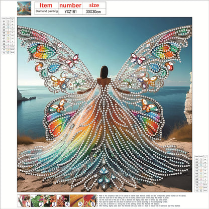Diamond Painting - Partial Special Shaped - Angel Wings Girl (30*30CM)