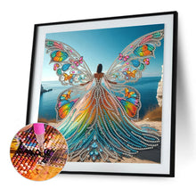 Load image into Gallery viewer, Diamond Painting - Partial Special Shaped - Angel Wings Girl (30*30CM)
