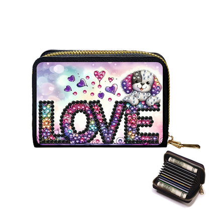 Diamond Painting Card Holder Coin Purse Diamond Art Wallet Pouch for Women (A)