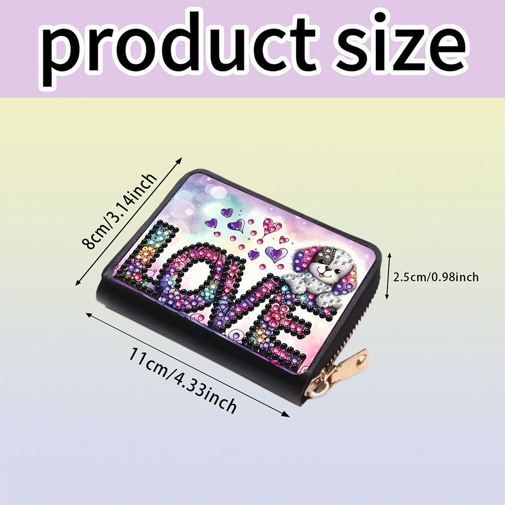 Diamond Painting Card Holder Coin Purse Diamond Art Wallet Pouch for Women (A)