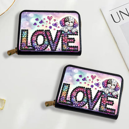 Diamond Painting Card Holder Coin Purse Diamond Art Wallet Pouch for Women (A)