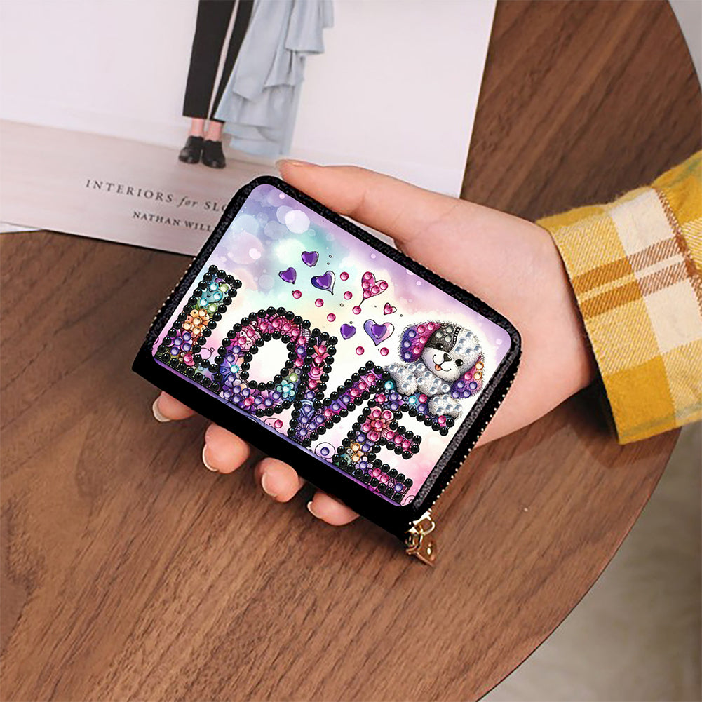 Diamond Painting Card Holder Coin Purse Diamond Art Wallet Pouch for Women (A)
