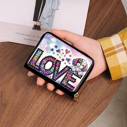 Diamond Painting Card Holder Coin Purse Diamond Art Wallet Pouch for Women (A)