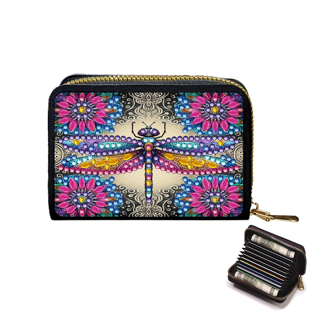 Diamond Painting Card Holder Coin Purse Diamond Art Wallet Pouch for Women (B)