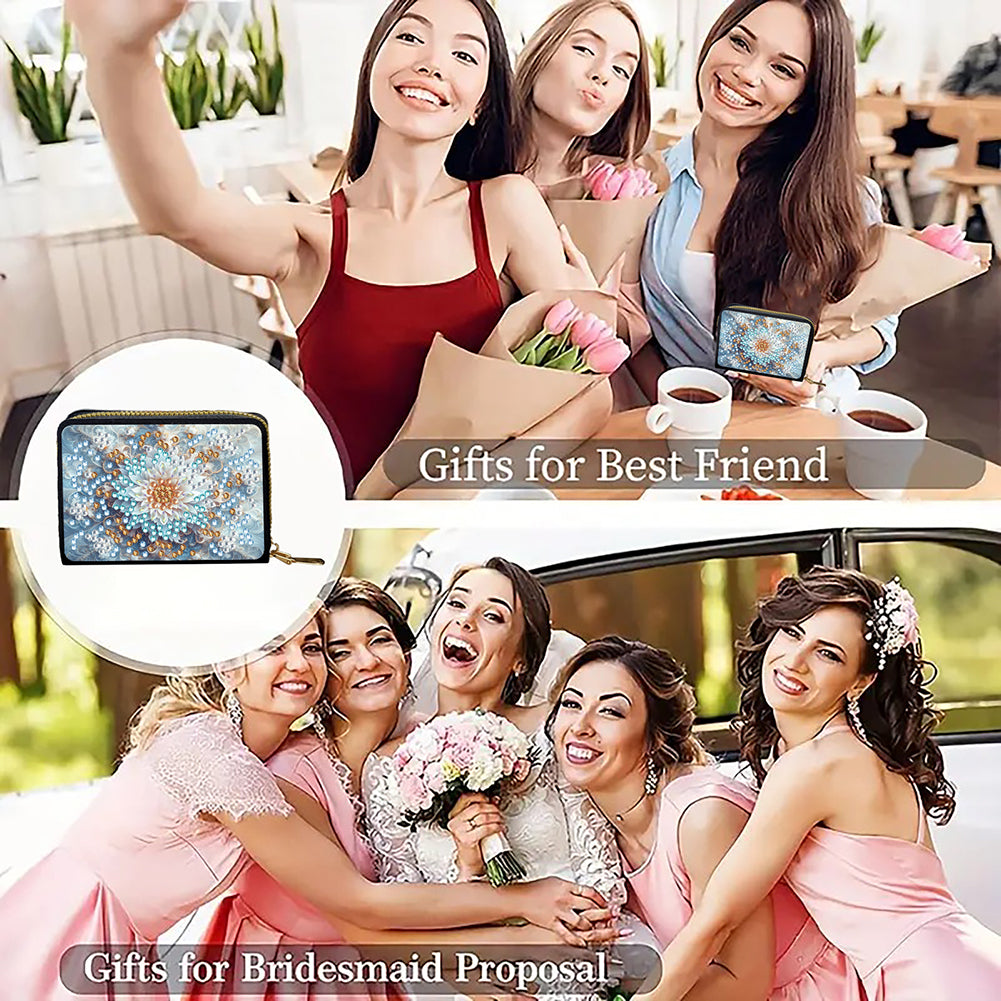 Diamond Painting Card Holder Coin Purse Diamond Art Wallet Pouch for Women (C)