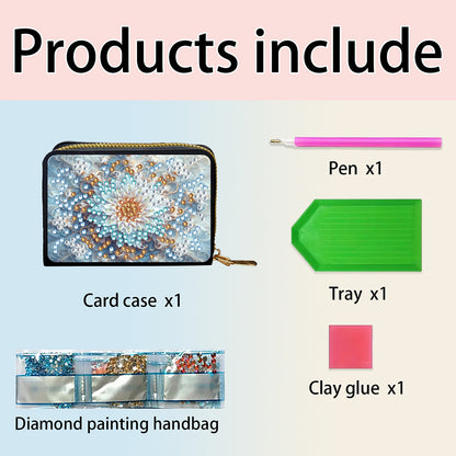 Diamond Painting Card Holder Coin Purse Diamond Art Wallet Pouch for Women (C)