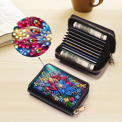 Diamond Painting Card Holder Coin Purse Diamond Art Wallet Pouch for Women (E)