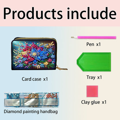 Diamond Painting Card Holder Coin Purse Diamond Art Wallet Pouch for Women (E)