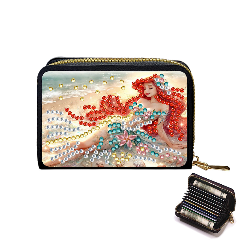 Diamond Painting Card Holder Coin Purse Diamond Art Wallet Pouch for Women (H)