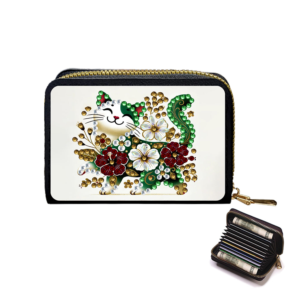 Diamond Painting Card Holder Coin Purse Diamond Art Wallet Pouch for Women (I)