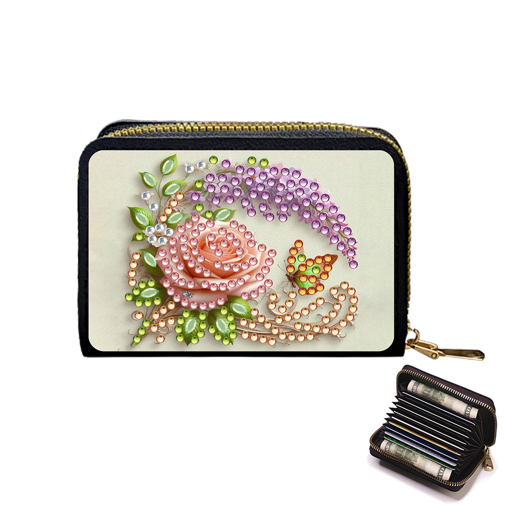 Diamond Painting Card Holder Coin Purse Diamond Art Wallet Pouch for Women (J)
