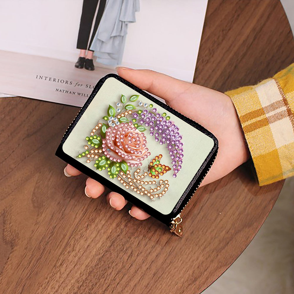 Diamond Painting Card Holder Coin Purse Diamond Art Wallet Pouch for Women (J)