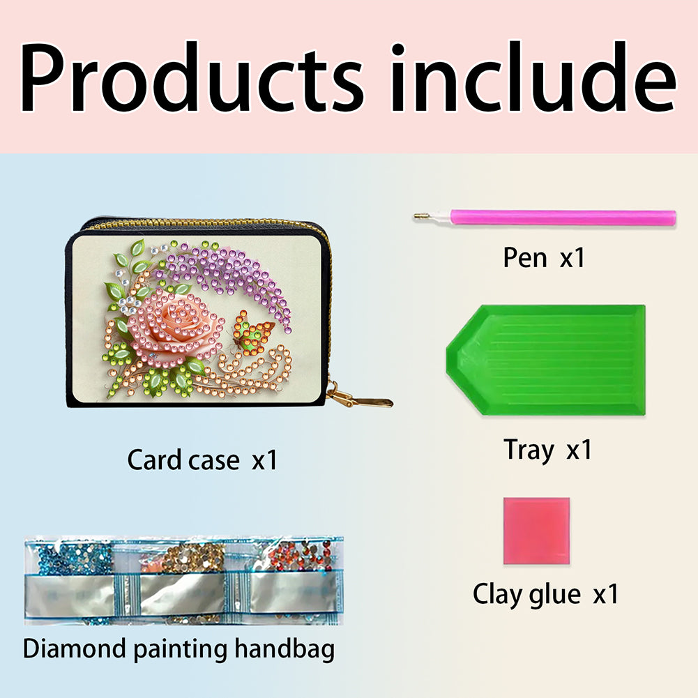 Diamond Painting Card Holder Coin Purse Diamond Art Wallet Pouch for Women (J)