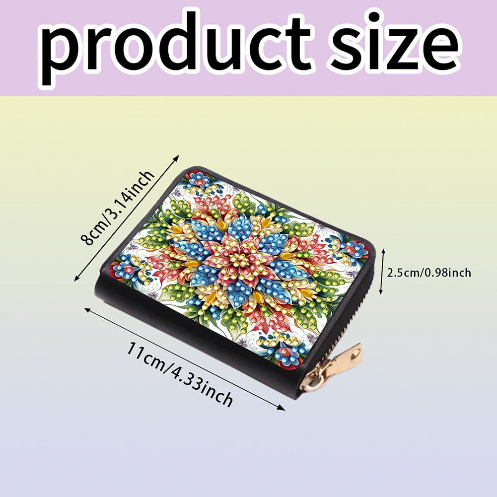 Diamond Painting Card Holder Coin Purse Diamond Art Wallet Pouch for Women (L)