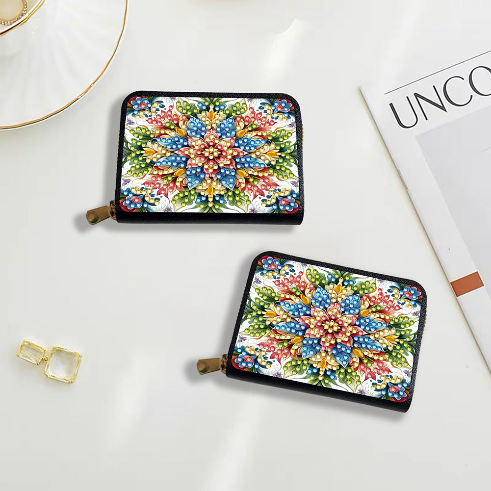 Diamond Painting Card Holder Coin Purse Diamond Art Wallet Pouch for Women (L)