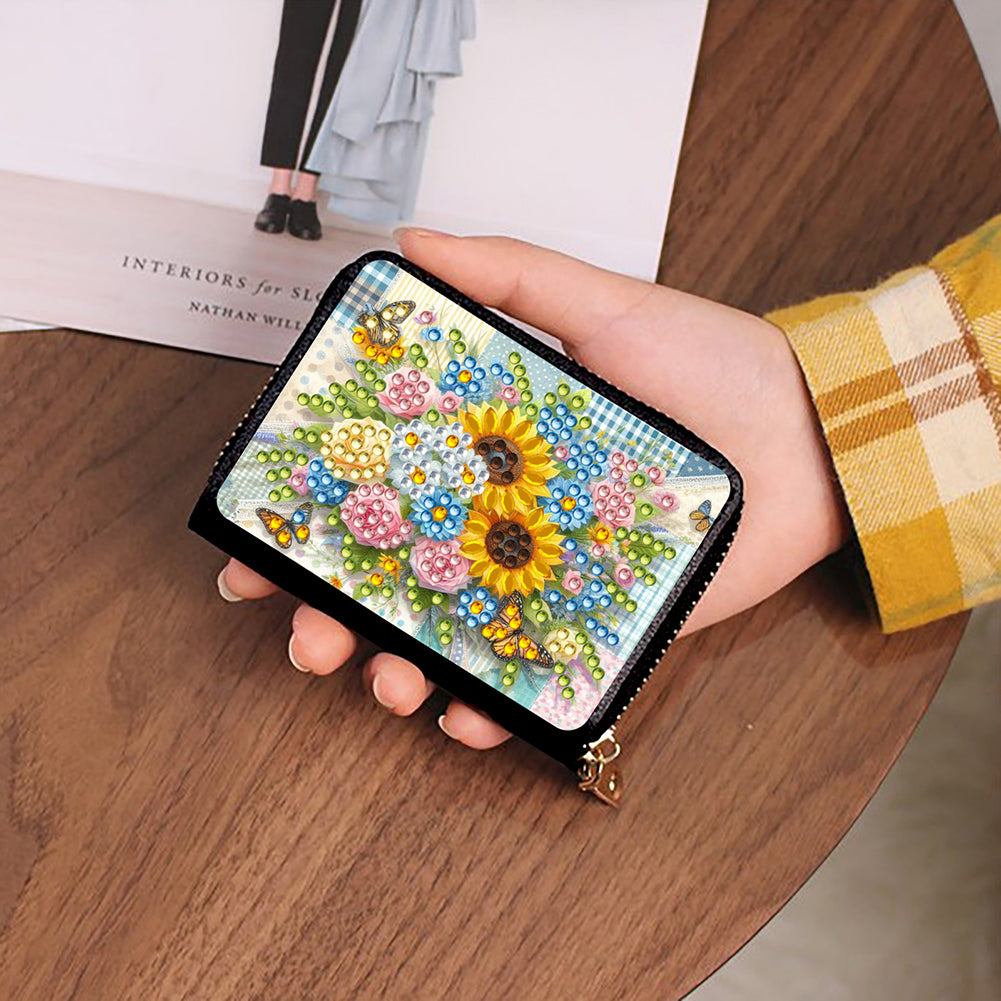 Diamond Painting Card Holder Coin Purse Diamond Art Wallet Pouch for Women (M)