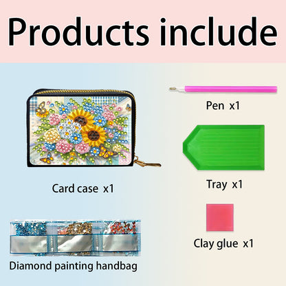 Diamond Painting Card Holder Coin Purse Diamond Art Wallet Pouch for Women (M)