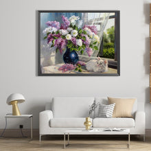 Load image into Gallery viewer, Diamond Painting - Full Round - Lavender Vase On The Windowsill (60*50CM)
