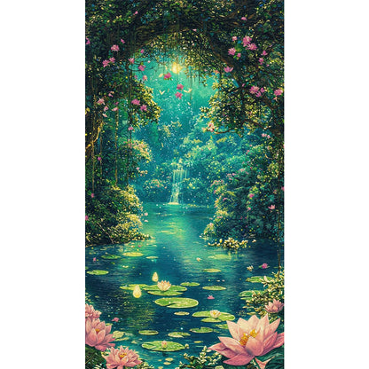 Diamond Painting - Full Round - Lotus Pond In The Cave (40*70CM)