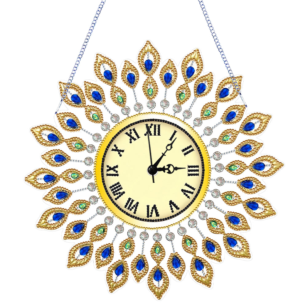 DIY Diamond Painting Clock Kits Diamond Art Clock Ornaments Kit Home Decor (C)