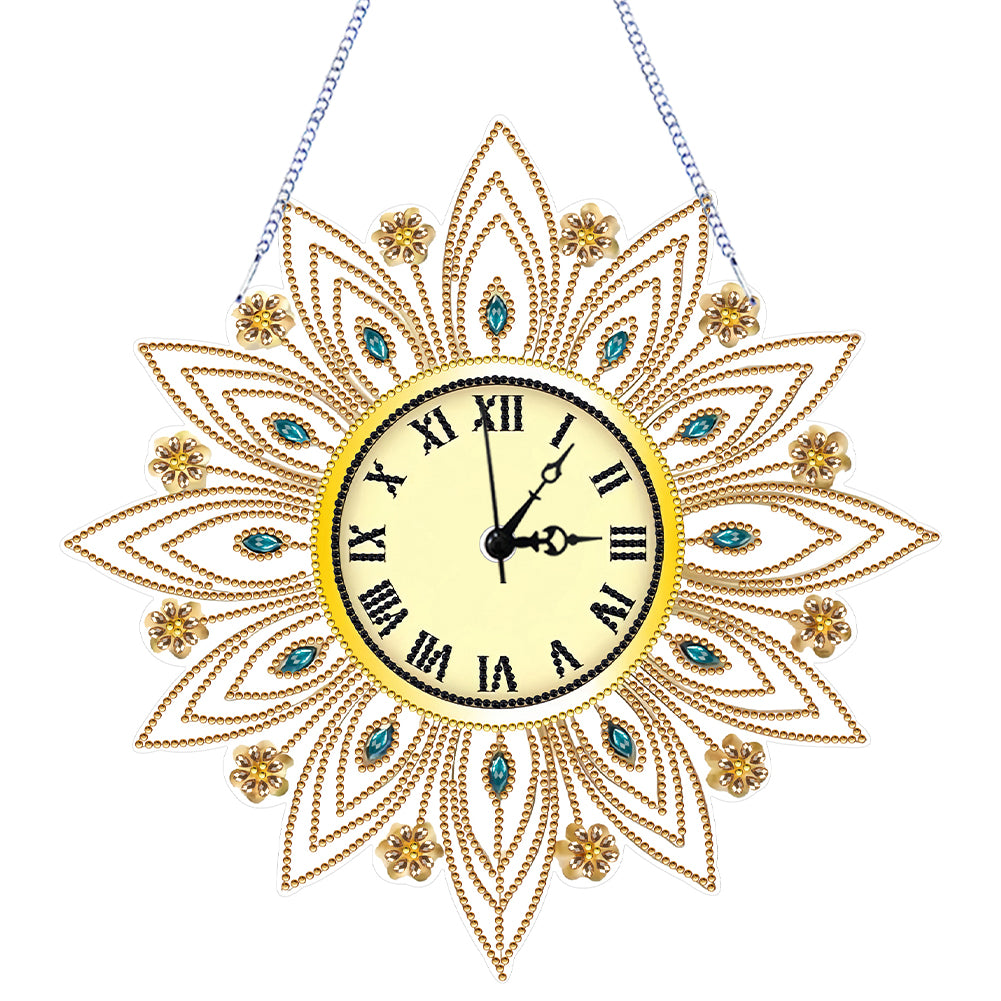 DIY Diamond Painting Clock Kits Diamond Art Clock Ornaments Kit Home Decor (D)