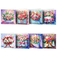 Load image into Gallery viewer, 8Pcs Flower Envelope Diamond Painting Greeting Card for Family Friends Gift
