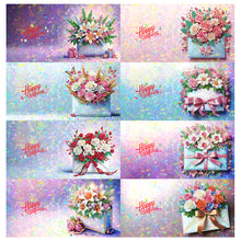 Load image into Gallery viewer, 8Pcs Flower Envelope Diamond Painting Greeting Card for Family Friends Gift
