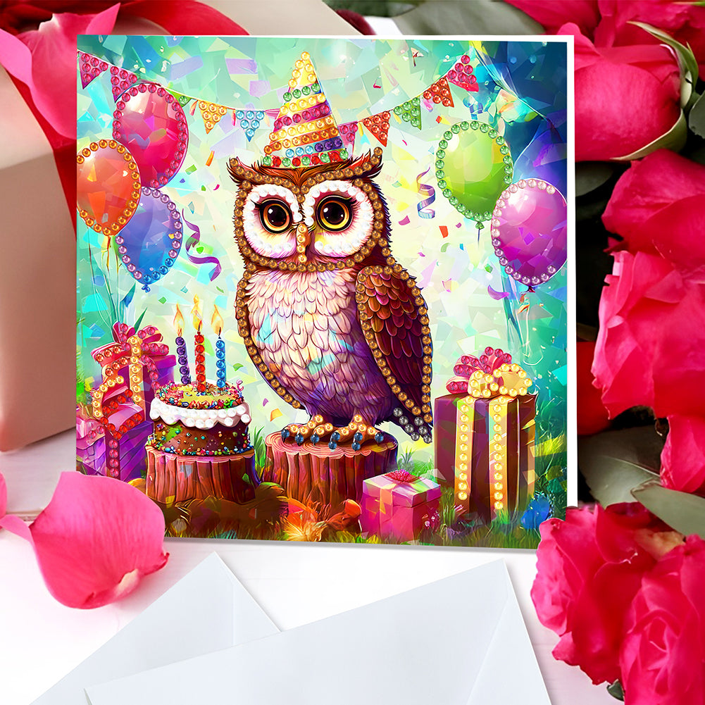 8Pcs Animals Party Diamond Painting Greeting Card for Family Friends Gift