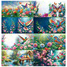 Load image into Gallery viewer, 8Pcs Hummingbirds Butterfly Diamond Painting Wish Card for Family Friends Gift

